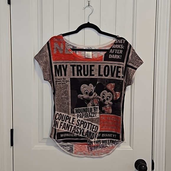 Disney Tops - Women's Disney Park Newspaper T-Shirt  Size Small